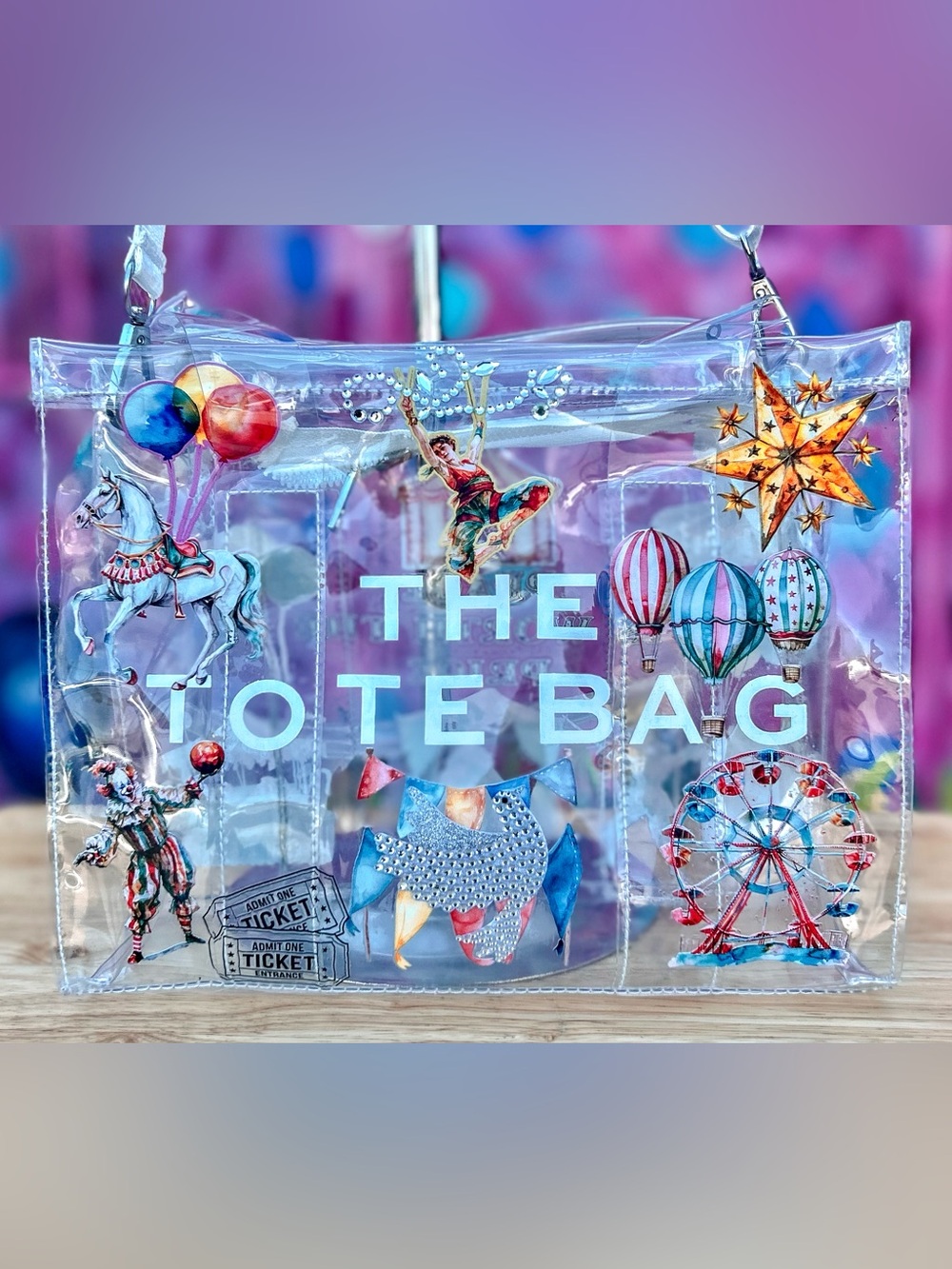 ‘PEACE TREATY V2’ Clear Medium Tote Bag 10”